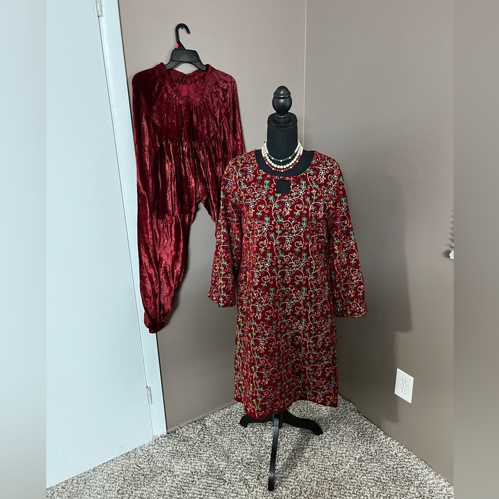 Pakistani Indian velvet anarkali set